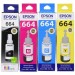 Epson T664 Ink (Genuine) Black Cyan Magenta Yellow Set